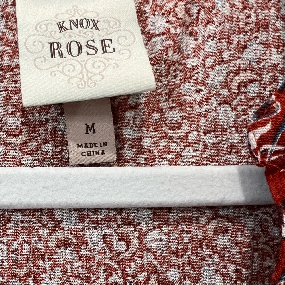 Knox Rose Boho Dress Fall Colors Burgundy Rust Colored - Picture 5 of 10